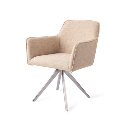 Jesper Home Hofu Wild Walnut Eetkamerstoel - Turn Steel - KwaliteitWonen.nl
