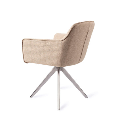 Jesper Home Hofu Wild Walnut Eetkamerstoel - Turn Steel - KwaliteitWonen.nl