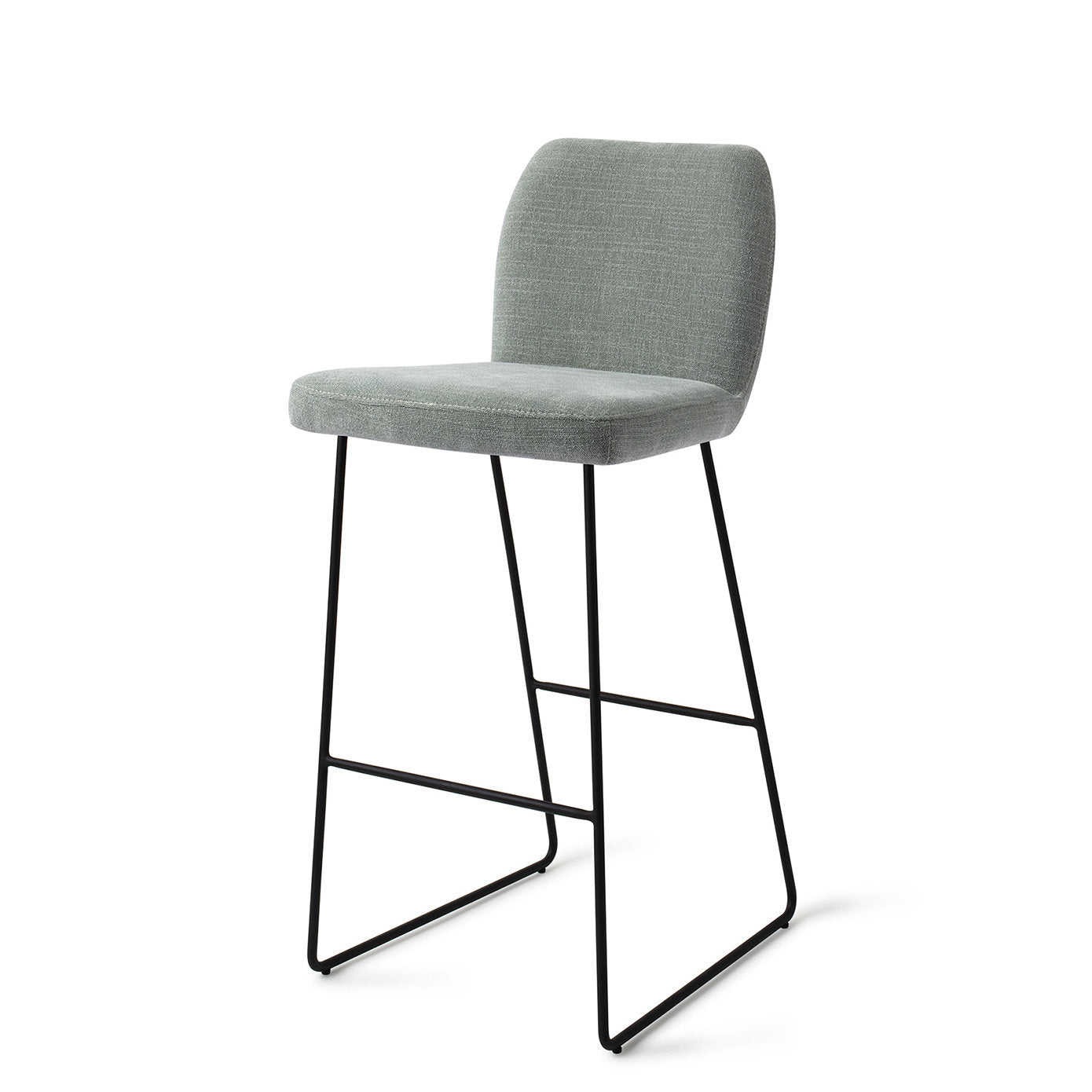 Jesper Home Ikata Breezy Blue Barkruk (H) - Bar Slide Black - KwaliteitWonen.nl