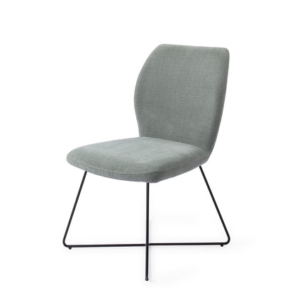 Jesper Home Ikata Breezy Blue Eetkamerstoel - Cross Black - KwaliteitWonen.nl