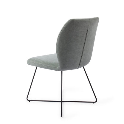Jesper Home Ikata Breezy Blue Eetkamerstoel - Cross Black - KwaliteitWonen.nl