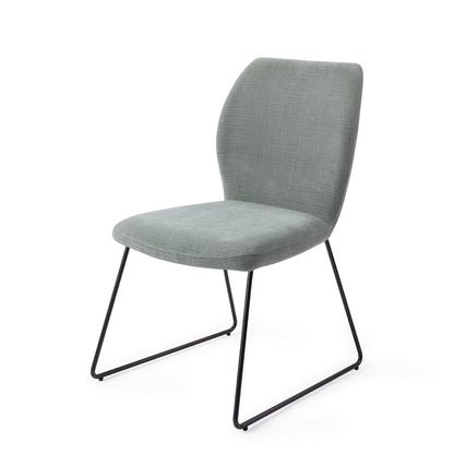 Jesper Home Ikata Breezy Blue Eetkamerstoel - Slide Black - KwaliteitWonen.nl