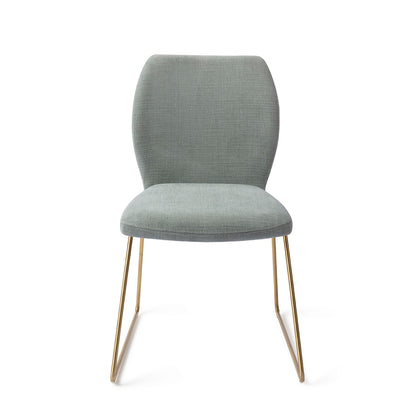 Jesper Home Ikata Breezy Blue Eetkamerstoel - Slide Gold - KwaliteitWonen.nl