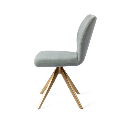 Jesper Home Ikata Breezy Blue Eetkamerstoel - Turn Gold - KwaliteitWonen.nl
