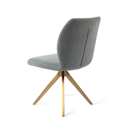 Jesper Home Ikata Breezy Blue Eetkamerstoel - Turn Gold - KwaliteitWonen.nl