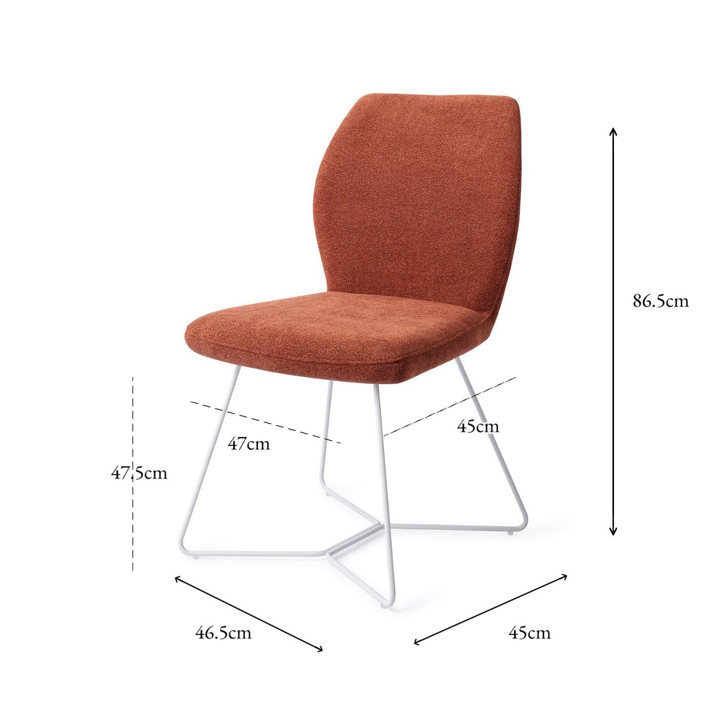 Jesper Home Ikata Cosy Copper Eetkamerstoel - Beehive White - KwaliteitWonen.nl