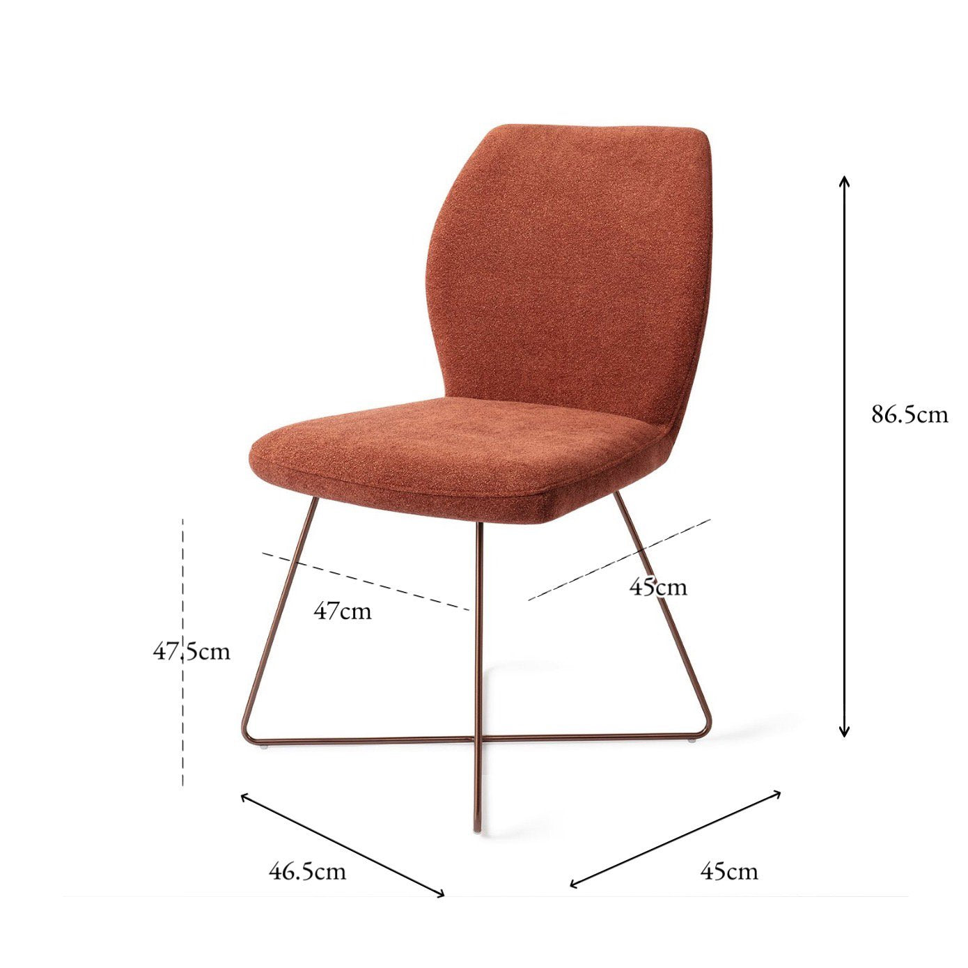 Jesper Home Ikata Cosy Copper Eetkamerstoel - Cross Rose - KwaliteitWonen.nl