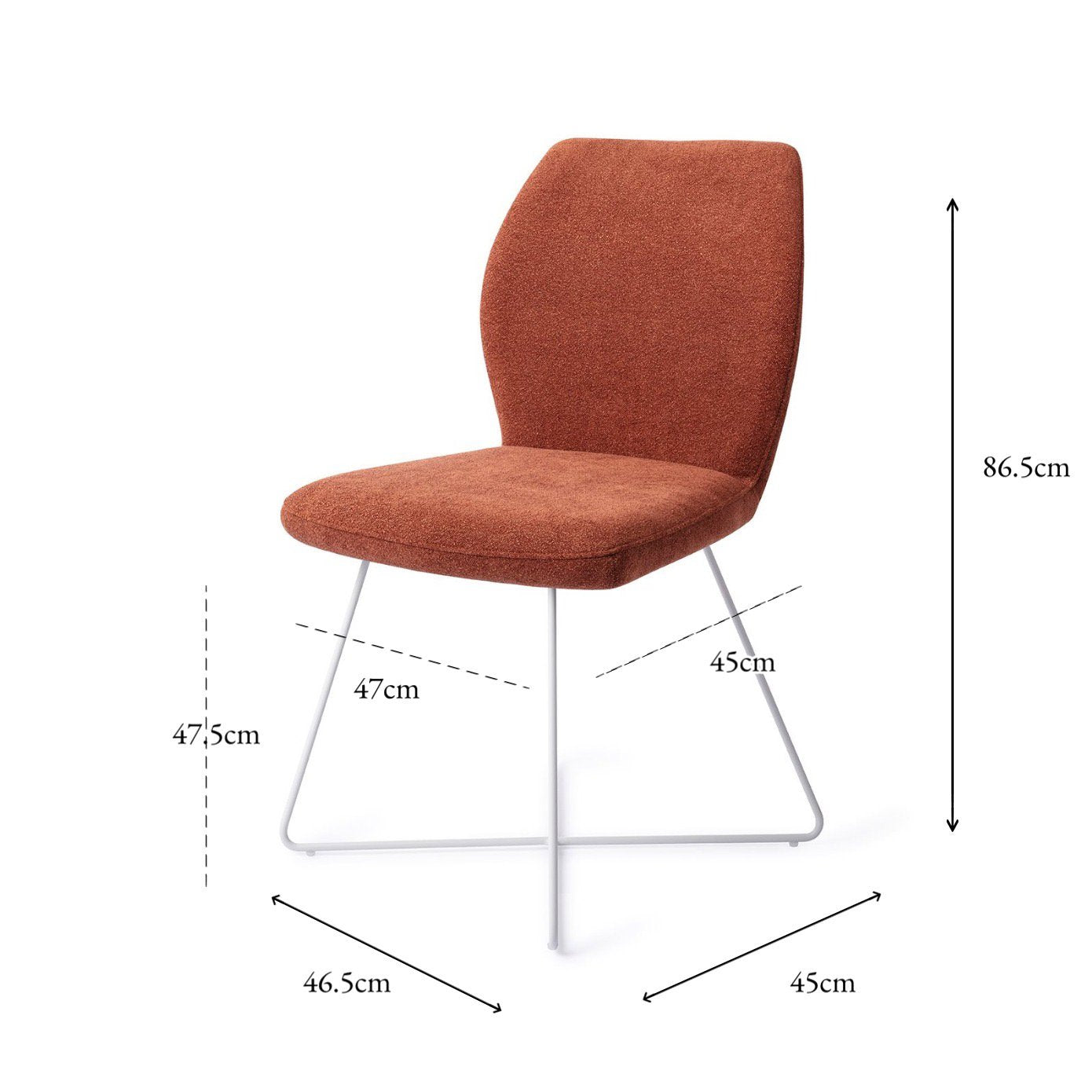 Jesper Home Ikata Cosy Copper Eetkamerstoel - Cross White - KwaliteitWonen.nl
