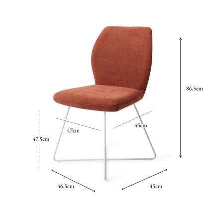 Jesper Home Ikata Cosy Copper Eetkamerstoel - Cross White - KwaliteitWonen.nl