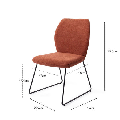Jesper Home Ikata Cosy Copper Eetkamerstoel - Slide Black - KwaliteitWonen.nl