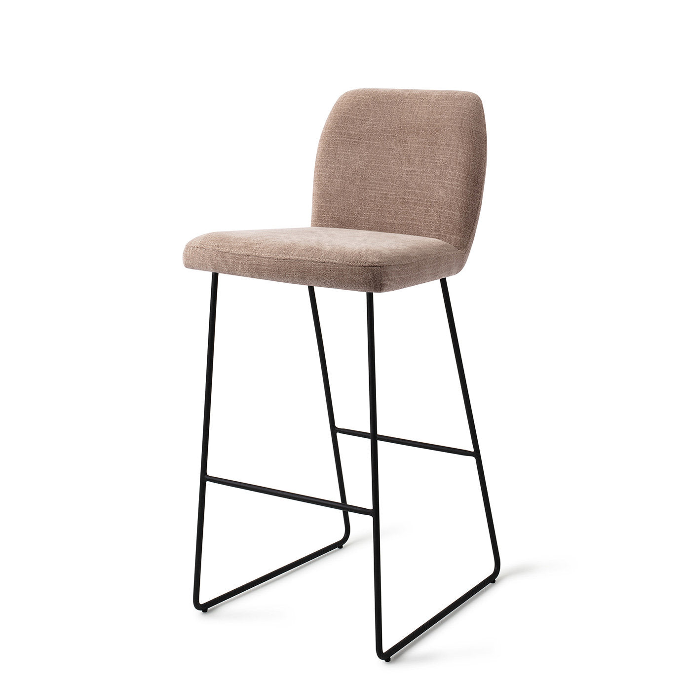 Jesper Home Ikata Mocha Mist Barkruk (H) - Bar Slide Black - KwaliteitWonen.nl