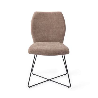 Jesper Home Ikata Mocha Mist Eetkamerstoel - Cross Black - KwaliteitWonen.nl