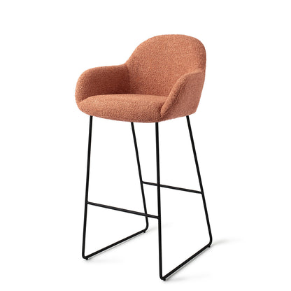 Jesper Home Kushi Amber Autumn Barkruk (H) - Bar Slide Black - KwaliteitWonen.nl