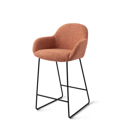 Jesper Home Kushi Amber Autumn Barkruk (L) - Counter Slide Black - KwaliteitWonen.nl