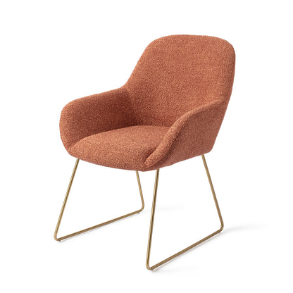 Jesper Home Kushi Amber Autumn Eetkamerstoel - Slide Gold - KwaliteitWonen.nl