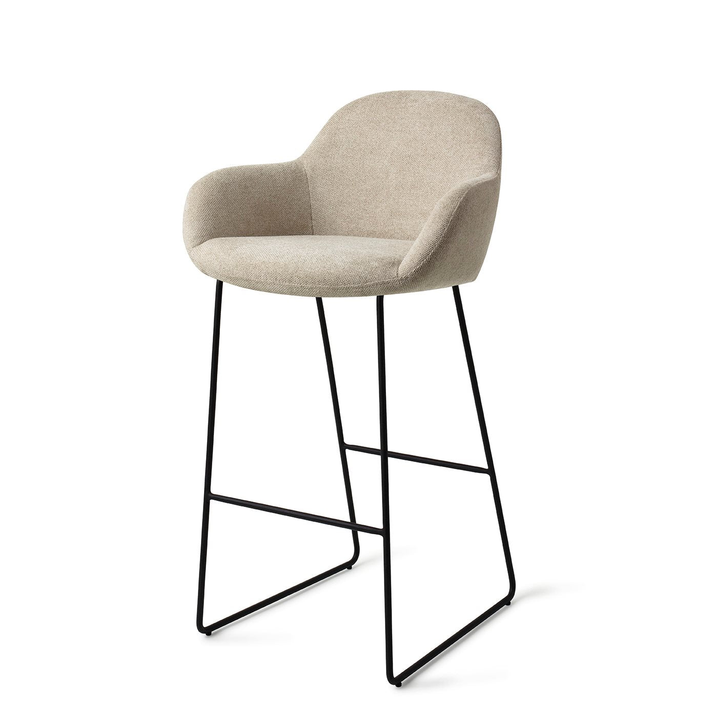 Jesper Home Kushi Barkruk Ivory Ivy - Slide Black (H) - KwaliteitWonen.nl