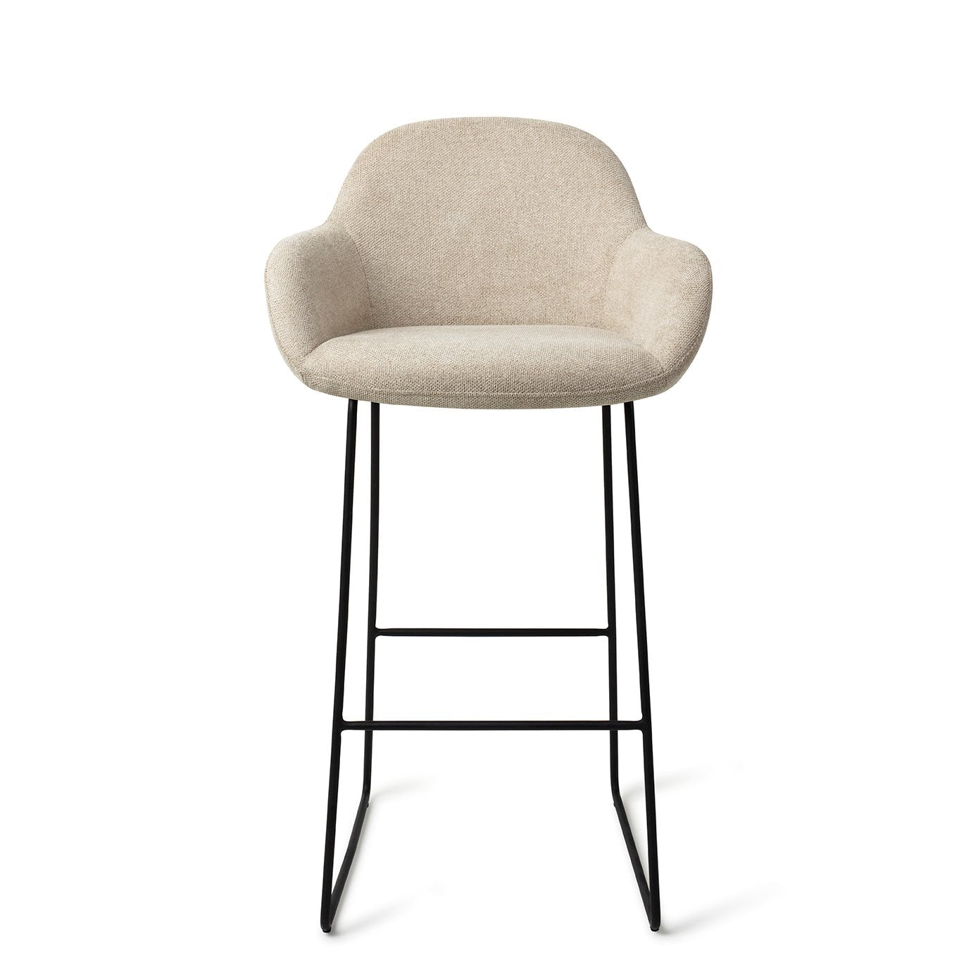 Jesper Home Kushi Barkruk Ivory Ivy - Slide Black (H) - KwaliteitWonen.nl