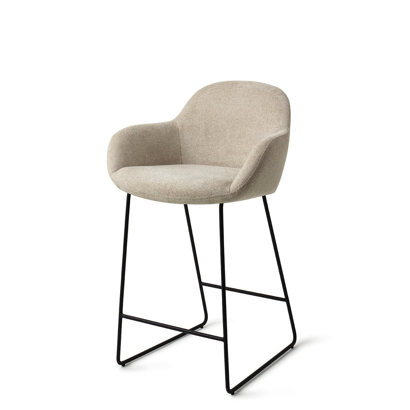 Jesper Home Kushi Barkruk Ivory Ivy - Slide Black (L) - KwaliteitWonen.nl