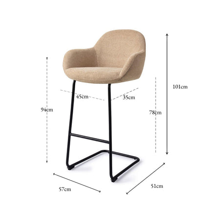 Jesper Home Kushi Desert Dunes Barkruk - Arch Black (H) - KwaliteitWonen.nl