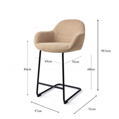 Jesper Home Kushi Desert Dunes Barkruk - Arch Black (L) - KwaliteitWonen.nl