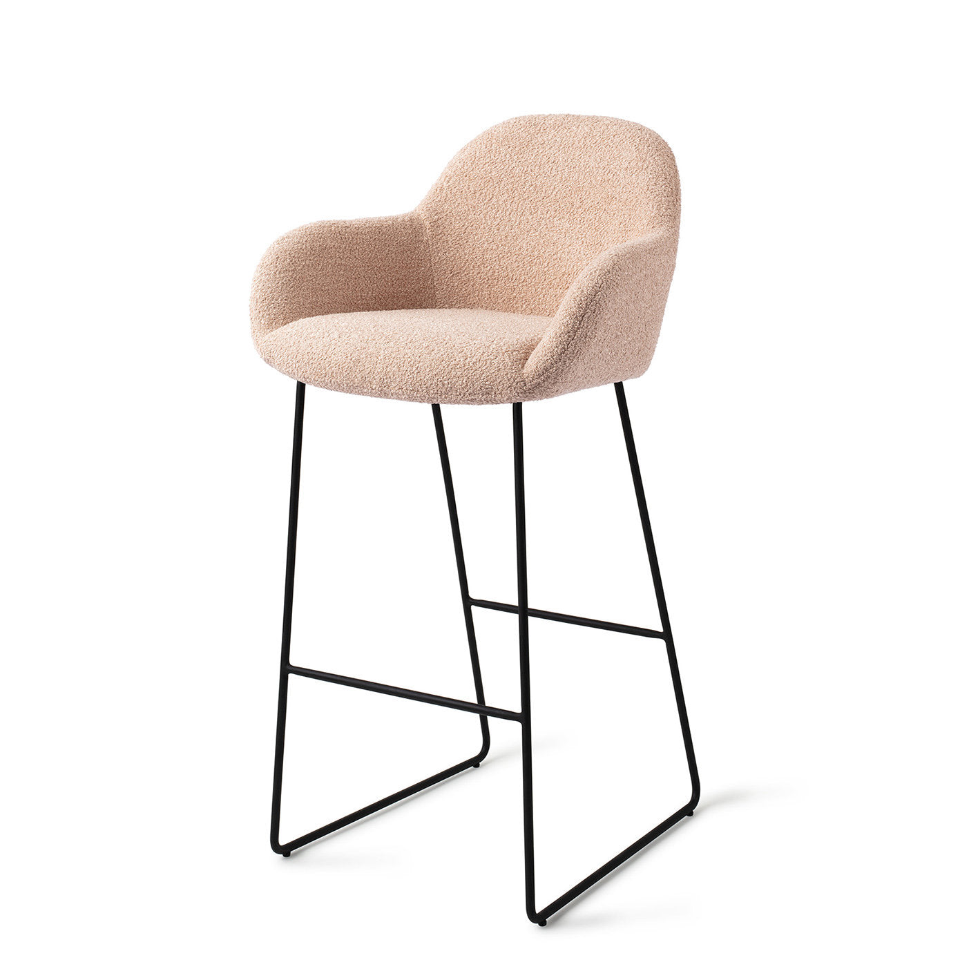 Jesper Home Kushi Flax Relax Barkruk (H) - Bar Slide Black - KwaliteitWonen.nl