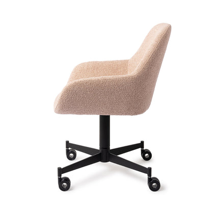Jesper Home Kushi Flax Relax Eetkamerstoel - Caster Black - KwaliteitWonen.nl