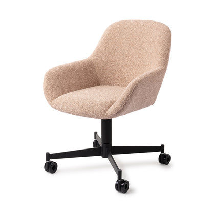 Jesper Home Kushi Flax Relax Eetkamerstoel - Caster Black - KwaliteitWonen.nl