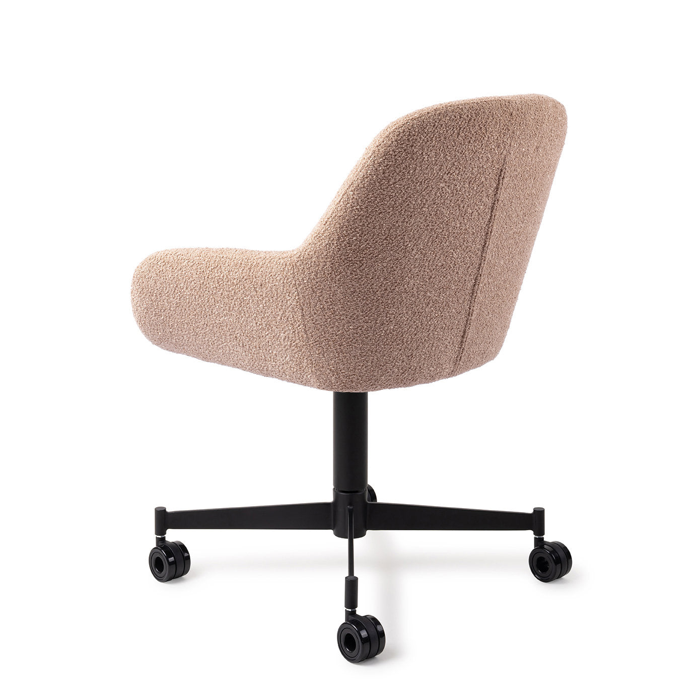 Jesper Home Kushi Flax Relax Eetkamerstoel - Caster Black - KwaliteitWonen.nl