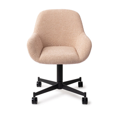 Jesper Home Kushi Flax Relax Eetkamerstoel - Caster Black - KwaliteitWonen.nl