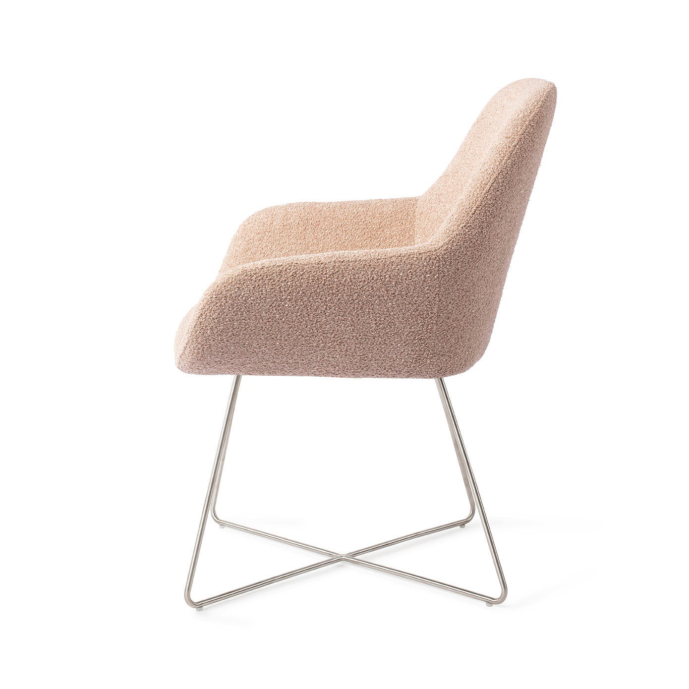 Jesper Home Kushi Flax Relax Eetkamerstoel - Cross Steel - KwaliteitWonen.nl