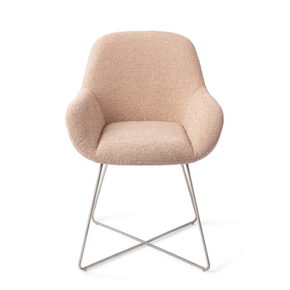 Jesper Home Kushi Flax Relax Eetkamerstoel - Cross Steel - KwaliteitWonen.nl