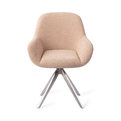 Jesper Home Kushi Flax Relax Eetkamerstoel - Turn Steel - KwaliteitWonen.nl