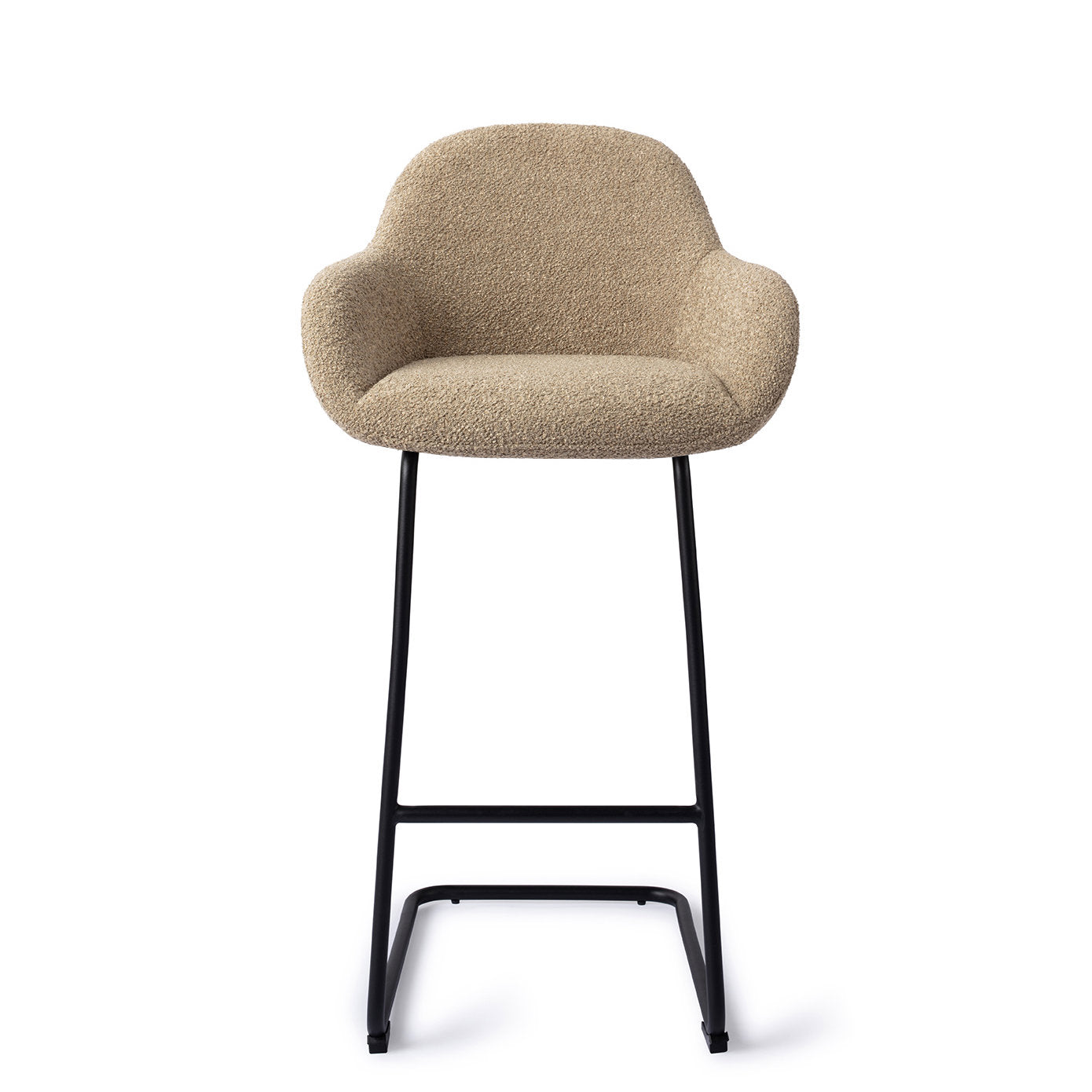 Jesper Home Kushi Moss Meadow Barkruk (H) - Bar Arch Black - KwaliteitWonen.nl