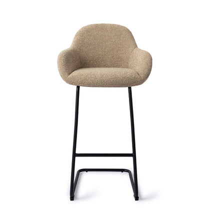 Jesper Home Kushi Moss Meadow Barkruk (H) - Bar Arch Black - KwaliteitWonen.nl