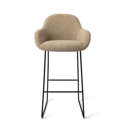 Jesper Home Kushi Moss Meadow Barkruk (H) - Bar Slide Black - KwaliteitWonen.nl