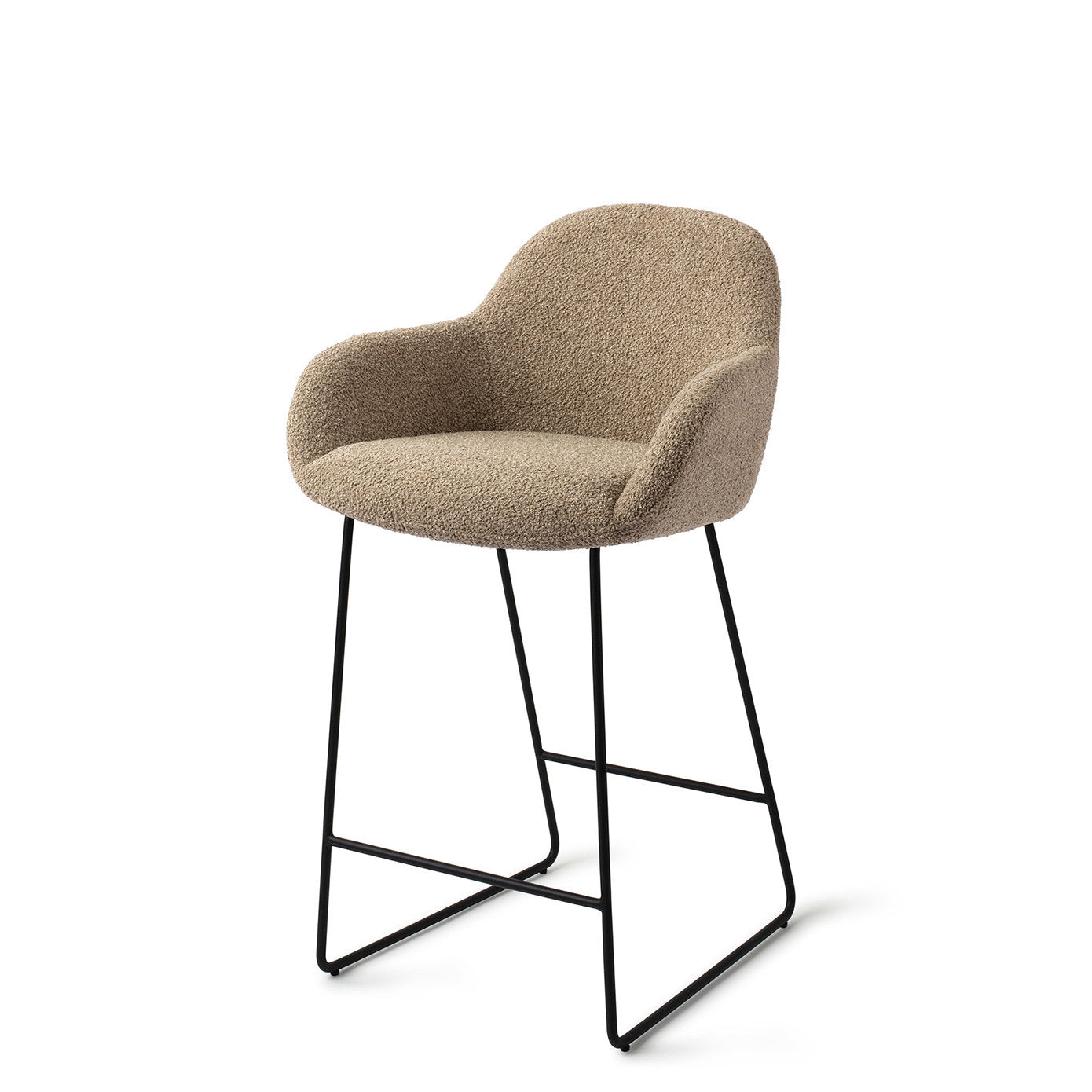 Jesper Home Kushi Moss Meadow Barkruk (L) - Counter Slide Black - KwaliteitWonen.nl