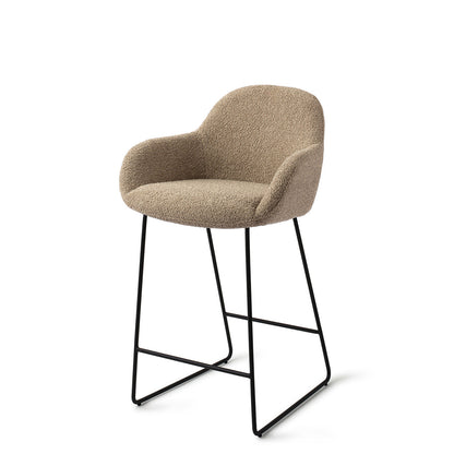 Jesper Home Kushi Moss Meadow Barkruk (L) - Counter Slide Black - KwaliteitWonen.nl