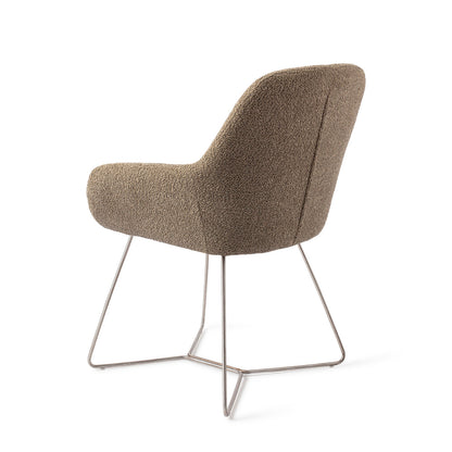 Jesper Home Kushi Moss Meadow Eetkamerstoel - Beehive Steel - KwaliteitWonen.nl
