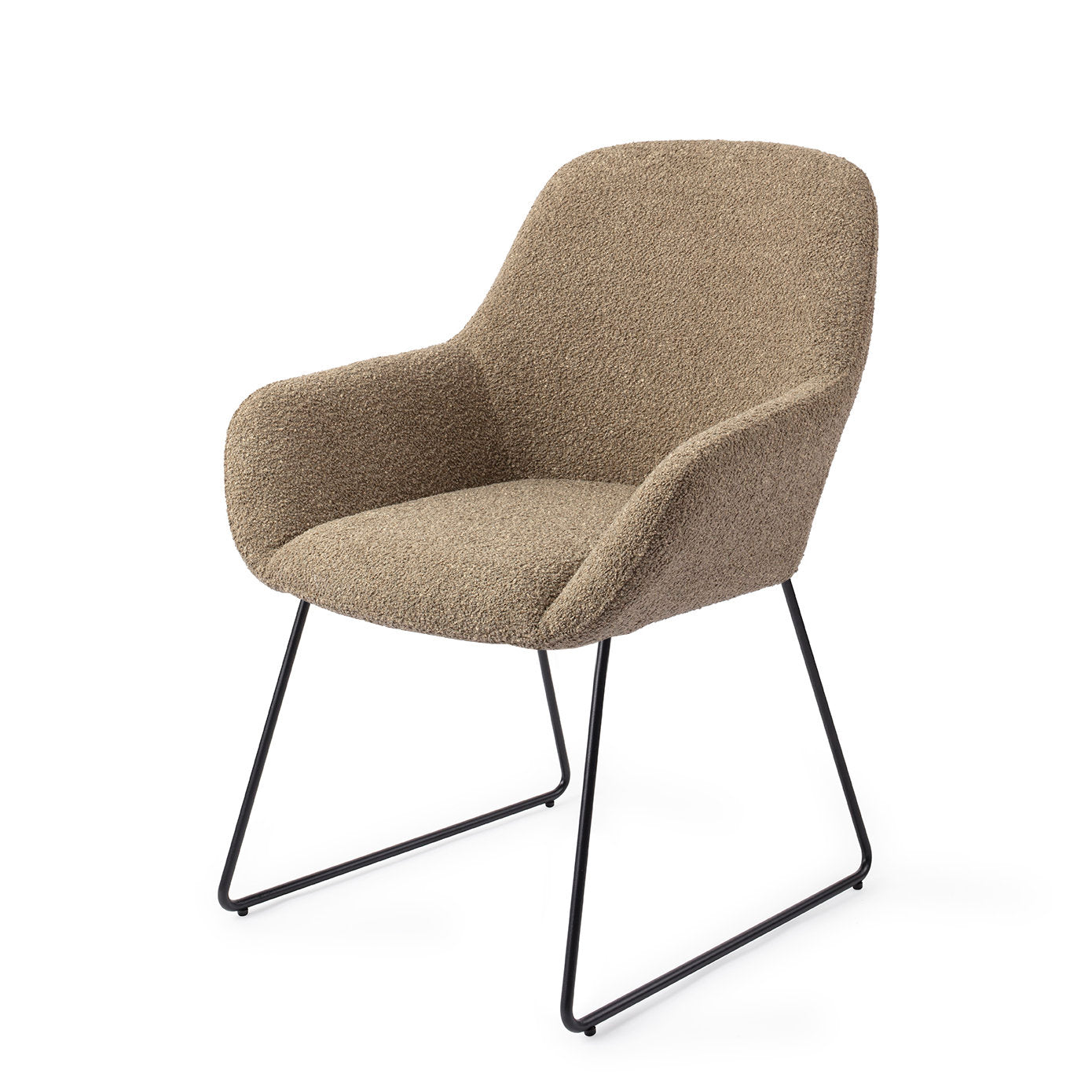 Jesper Home Kushi Moss Meadow Eetkamerstoel - Slide Black - KwaliteitWonen.nl