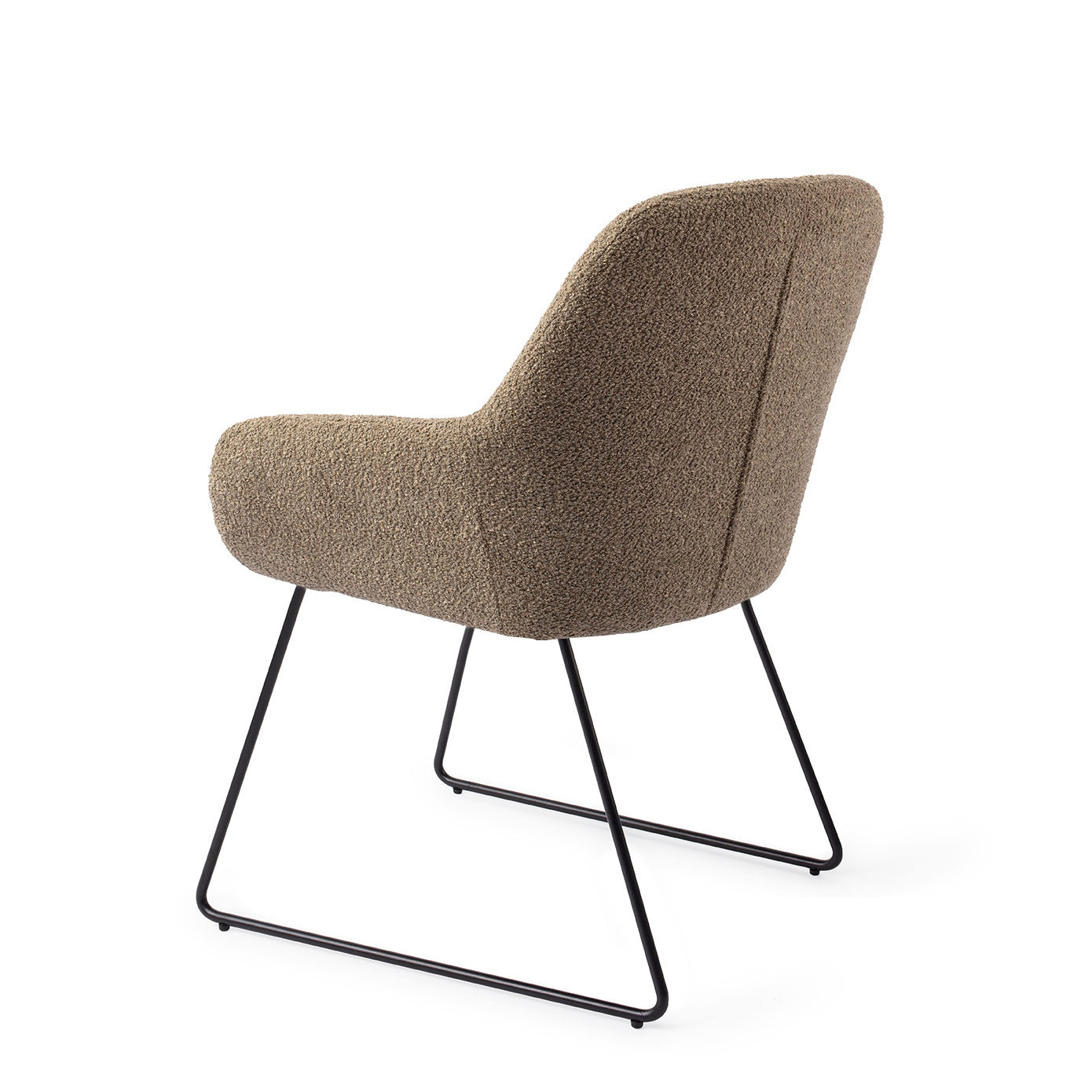 Jesper Home Kushi Moss Meadow Eetkamerstoel - Slide Black - KwaliteitWonen.nl