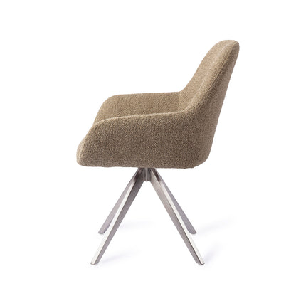 Jesper Home Kushi Moss Meadow Eetkamerstoel - Turn Steel - KwaliteitWonen.nl
