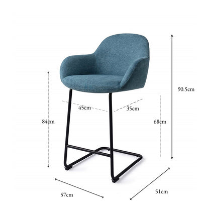 Jesper Home Kushi Ocean Eyes Barkruk - Arch Black (L) - KwaliteitWonen.nl