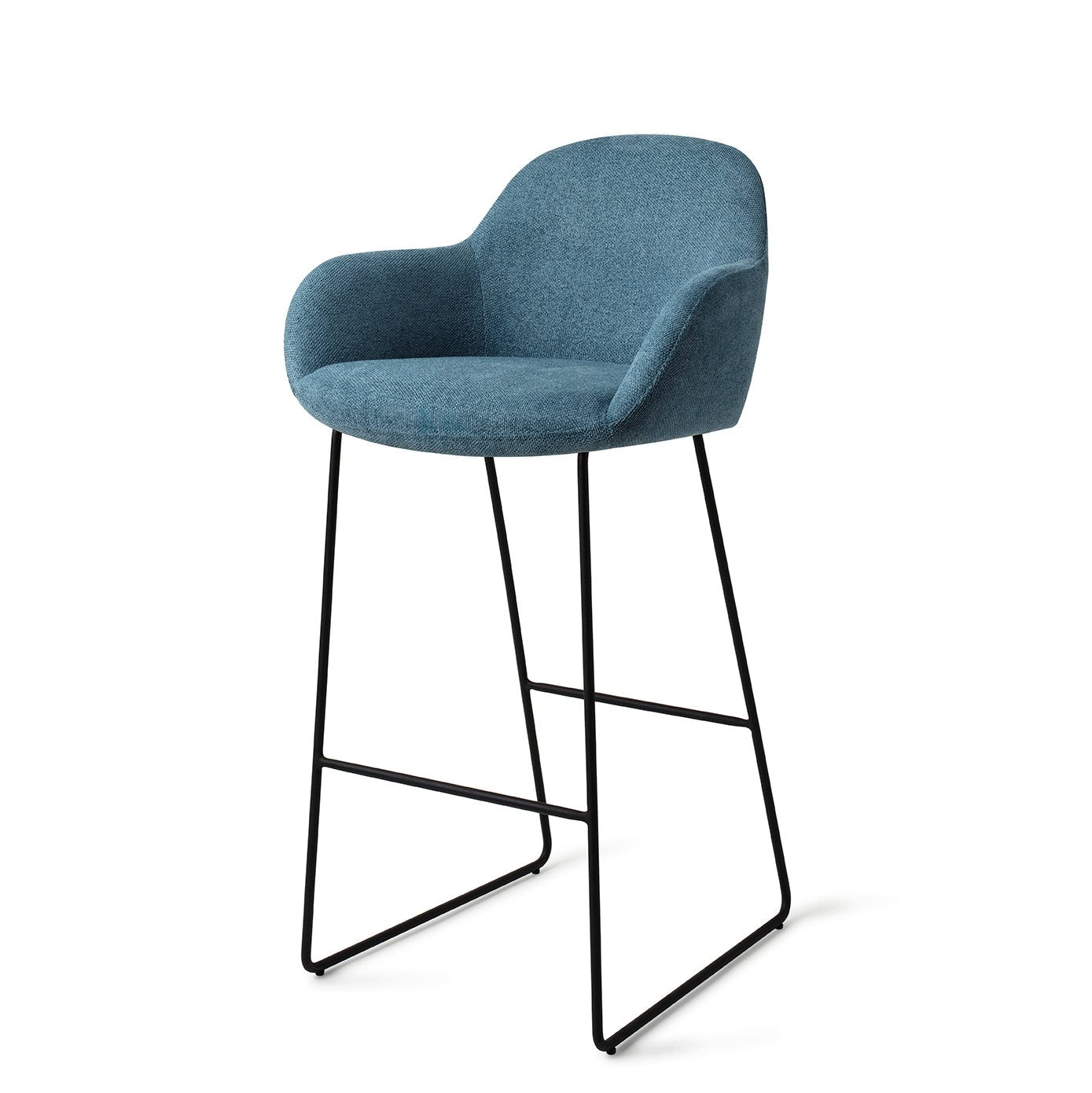 Jesper Home Kushi Ocean Eyes Barkruk - Slide Black (H) - KwaliteitWonen.nl