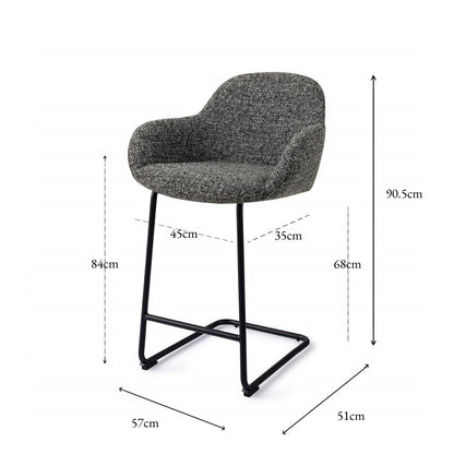 Jesper Home Kushi Skyfall Barkruk - Arch Black (L) - KwaliteitWonen.nl