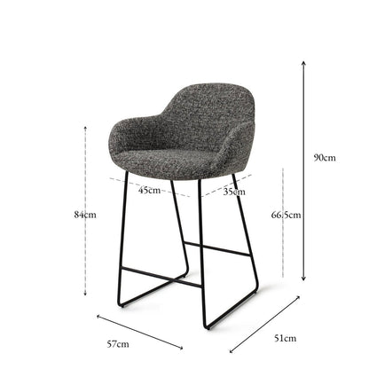 Jesper Home Kushi Skyfall Barkruk - Slide Black (L) - KwaliteitWonen.nl