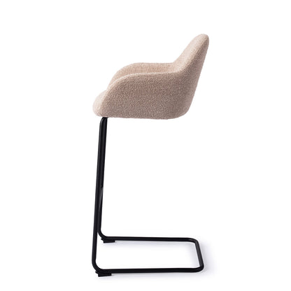 Jesper Home Kushi Stone Haze Barkruk (H) - Bar Arch Black - KwaliteitWonen.nl