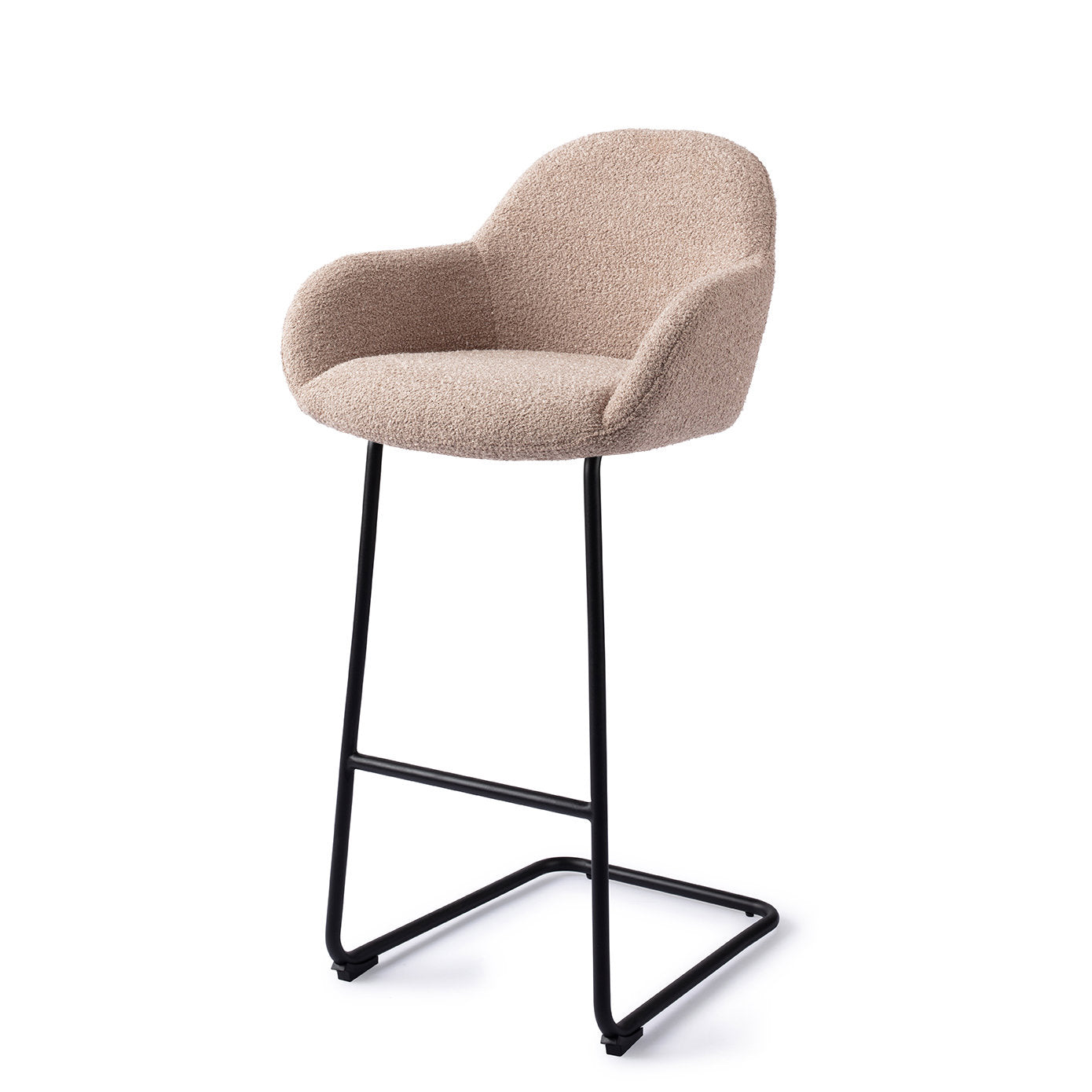 Jesper Home Kushi Stone Haze Barkruk (H) - Bar Arch Black - KwaliteitWonen.nl