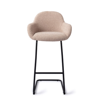 Jesper Home Kushi Stone Haze Barkruk (H) - Bar Arch Black - KwaliteitWonen.nl