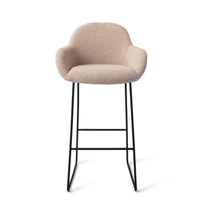 Jesper Home Kushi Stone Haze Barkruk (H) - Bar Slide Black - KwaliteitWonen.nl