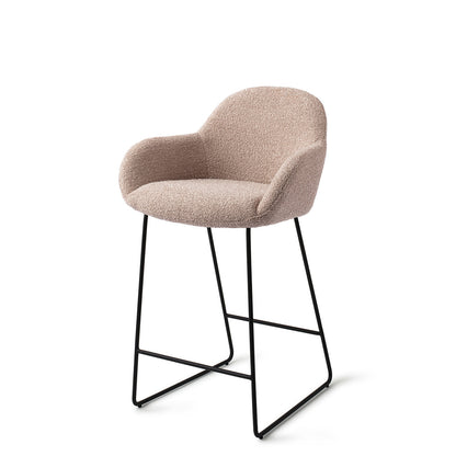 Jesper Home Kushi Stone Haze Barkruk (L) - Counter Slide Black - KwaliteitWonen.nl